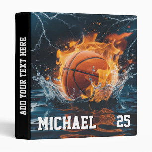 Personalized Add Your Name And Number basketball   Binder