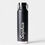 Personalized Add Your Name Black Insulated  Water Bottle<br><div class="desc">Add your name to this water bottle for a personalized wedding favour,  bridal party gift or just for everyday use!</div>
