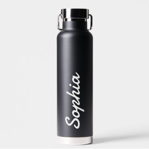 Personalized Add Your Name Black Insulated  Water Bottle