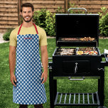 Personalized Add Your Name Blue Gingham Apron<br><div class="desc">Personalized Apron featuring a blue gingham pattern with a red script for your name. It makes a great gift for one that likes to cook or BBQ. Personalize it by replacing the placeholder text. For more options such as to change the font and it's size/colour or the spacing between letters...</div>
