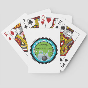 Personalized Add Your Name Bowling Team Logo Playing Cards