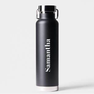 Personalized Add Your Name Custom Black Water Bottle