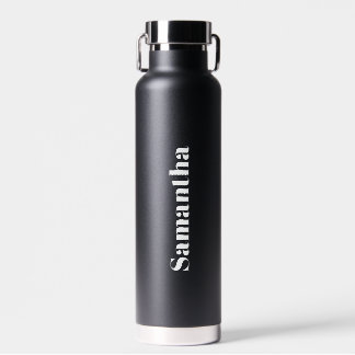 Personalized Add Your Name Custom Black Water Bottle