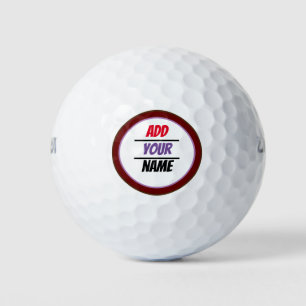 Personalized add your name Custom Text colour full Golf Balls