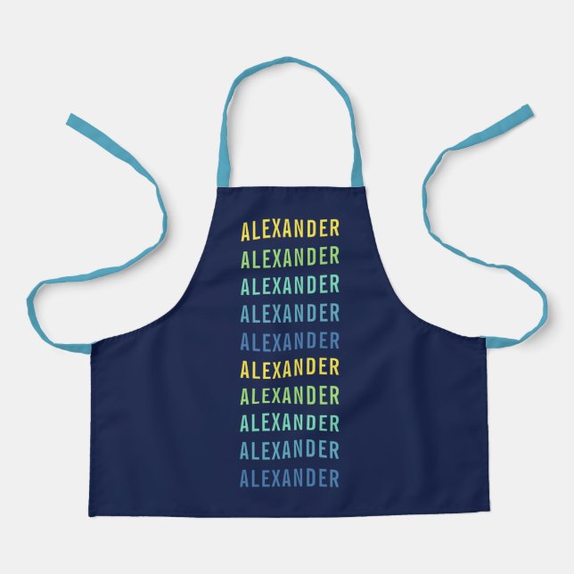Personalized Add Your Name Fun Colour Gradient Apron (Front)