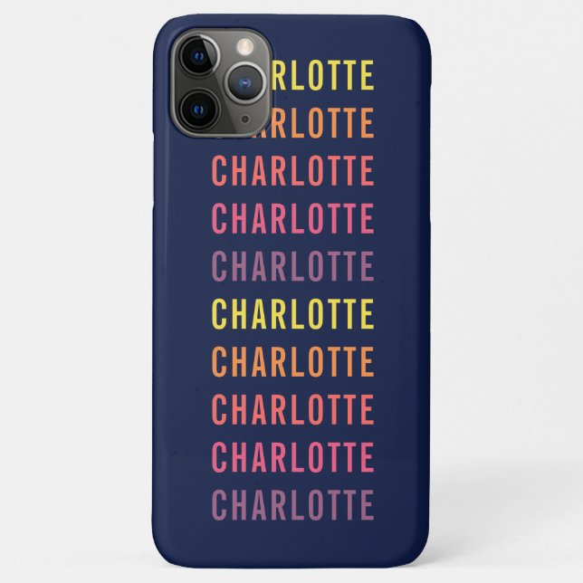 Personalized Add Your Name Fun Colour Gradient Case-Mate iPhone Case (Back)