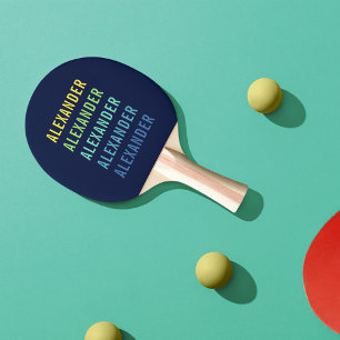 Personalized Add Your Name Fun Colour Gradient Ping Pong Paddle