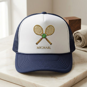 Personalized Add Your Name Tennis Ball Rackets     Trucker Hat