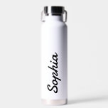 Personalized Add Your Name White Insulated Water Bottle<br><div class="desc">Add your name to this water bottle for a personalized wedding favour,  bridal party gift or just for everyday use!</div>