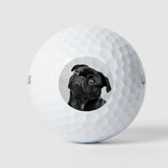 Personalized Add Your Photo Pug Dog Black White Golf Balls Zazzle.ca