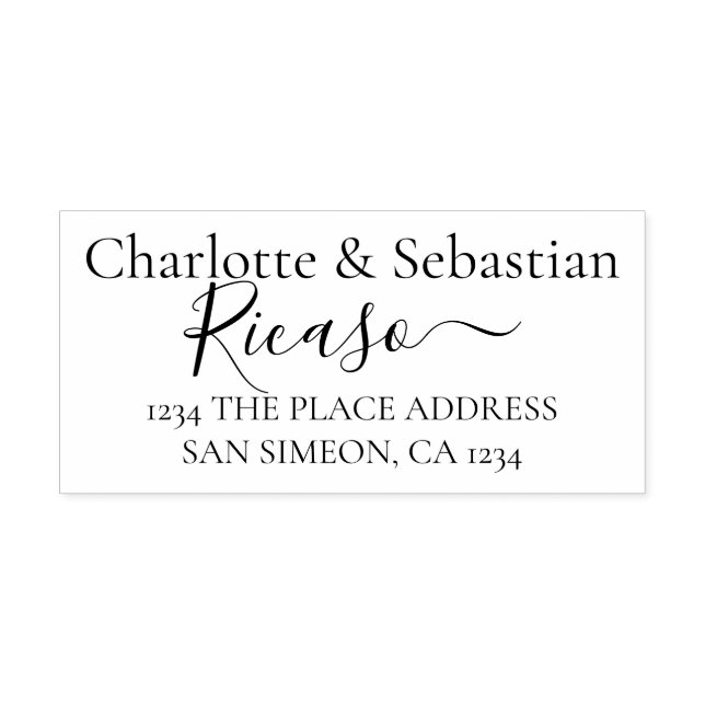 Personalized Address Elegant Scroll Text Rubber Stamp (Imprint)