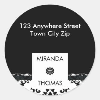 PERSONALIZED ADDRESS LABEL :: damask colours 10B