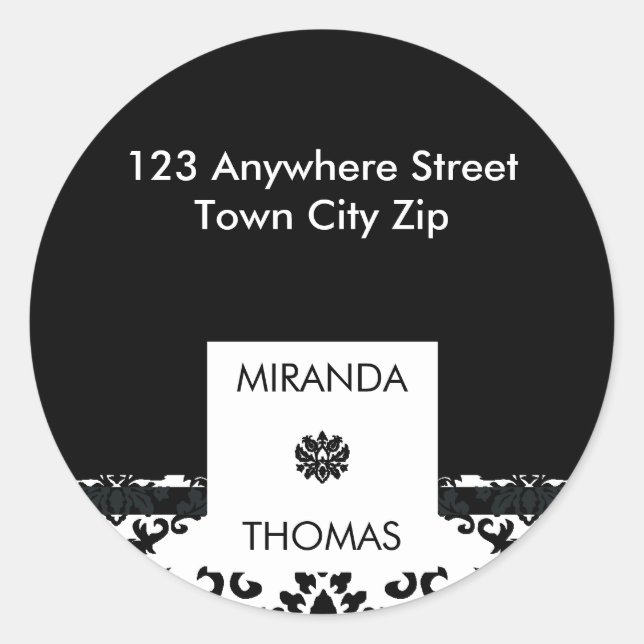 PERSONALIZED ADDRESS LABEL :: damask colours 10B (Front)