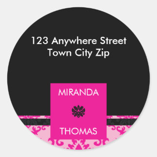 PERSONALIZED ADDRESS LABEL :: damask colours 2B