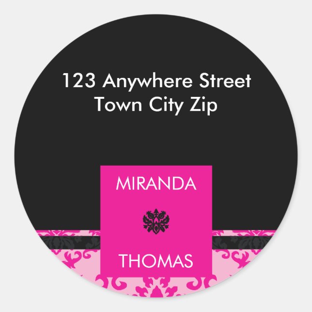 PERSONALIZED ADDRESS LABEL :: damask colours 2B (Front)
