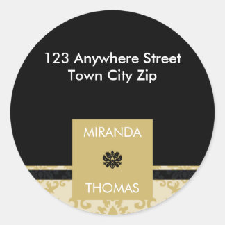 PERSONALIZED ADDRESS LABEL :: damask colours 3B