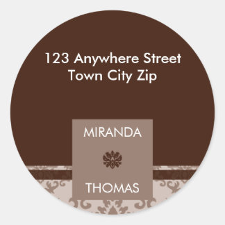 PERSONALIZED ADDRESS LABEL :: damask colours 5B