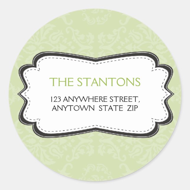 PERSONALIZED ADDRESS LABEL :: divinely damask 2B (Front)