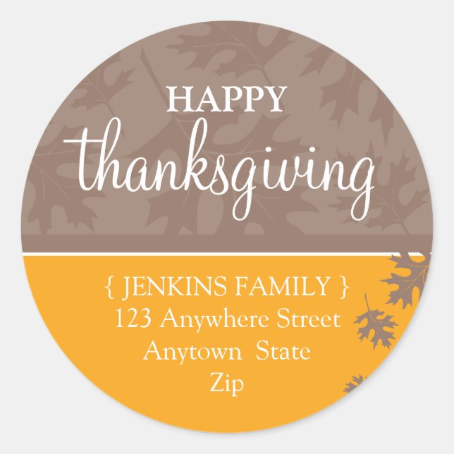 PERSONALIZED ADDRESS LABEL :: falling leaves 1B (Front)