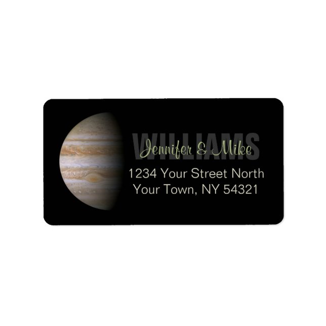 Personalized Address Label With Jupiter (Front)