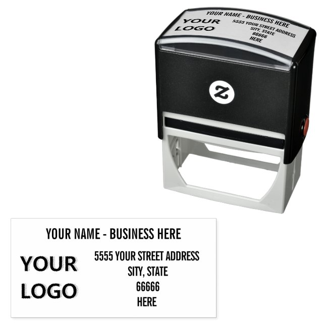 Personalized Address Stamp Example with Logo (In Situ)