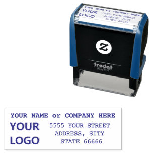 Personalized Address Stamp with Name and Logo