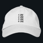 Personalized Adjustable Make It Yourself Embroidered Hat<br><div class="desc">Create your own adjustable hat. Use the design tool to upload your art,  designs,  or picture to create a one of a kind adjustable hat! You can also add text .. create your own unique caps from Ricaso</div>