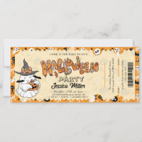 Personalized "Admit One" Invitation with Ghosts