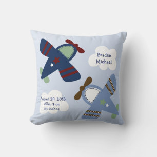 Personalized "Adorable Airplanes/Zoom Zoom" Pillow