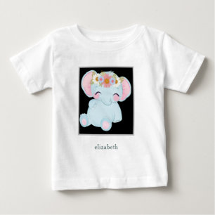 Personalized Adorable Baby Elephant T-Shirt