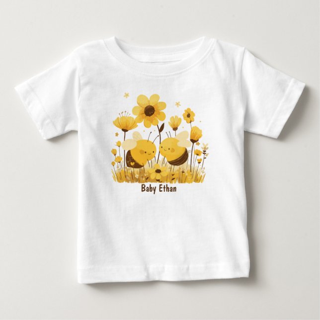 Personalized Adorable Bee-Themed T-Shirt (Front)