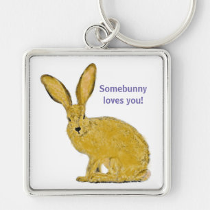 Personalized Adorable Bunny Keychain