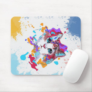 Personalized Adorable Cat   Colourful Cat Gifts Mouse Pad