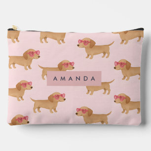 Personalized Adorable Dachshund Dog Accessory Pouch