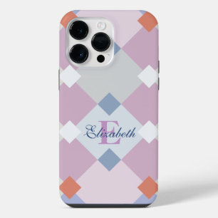 Personalized Adorable Geometric Diamond Shape iPhone 14 Pro Max Case