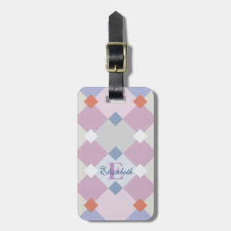 Personalized Adorable Geometric Diamond Shape Luggage Tag