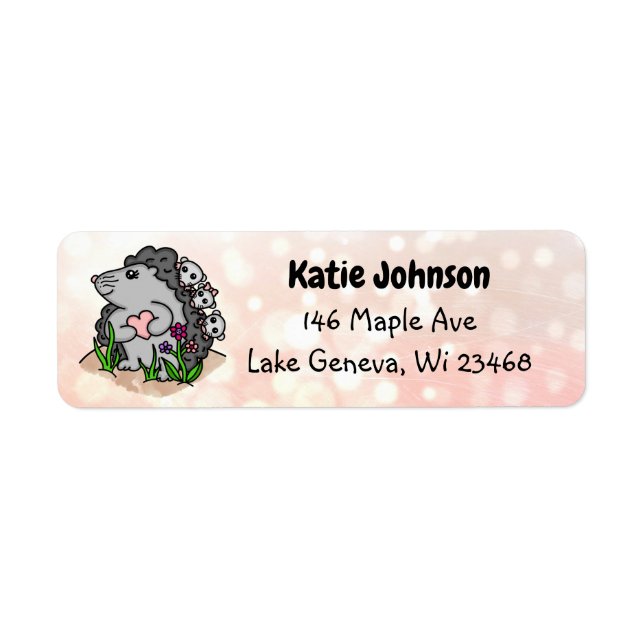 Personalized Adorable Hedgehog Mama and her Babies (Front)