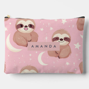 Personalized Adorable Sloth with Star Pattern Accessory Pouch