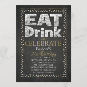 Personalized Adult 21st Birthday Party Invitations