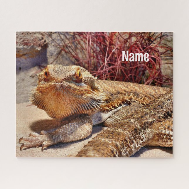 Personalized Adult Bearded Dragon Lizard Jigsaw Puzzle (Horizontal)