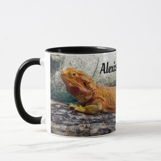Personalized Adult Bearded Dragon Lizard Mug (Left)