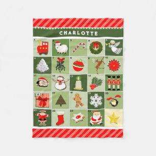 Personalized Advent Calendar Fleece Blanket