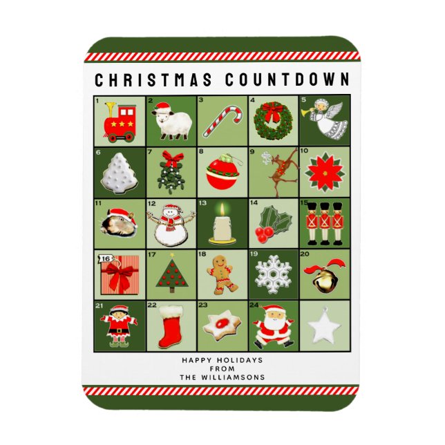 personalized advent calendar magnet (Vertical)