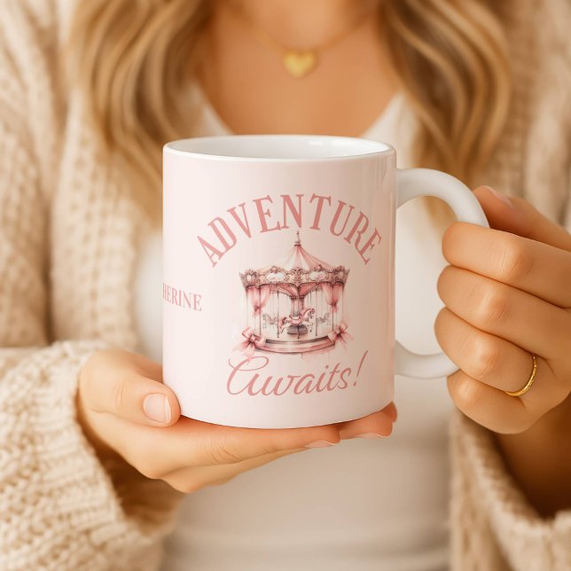 Personalized "Adventure Awaits!" Carousel Mug  (Creator Uploaded)