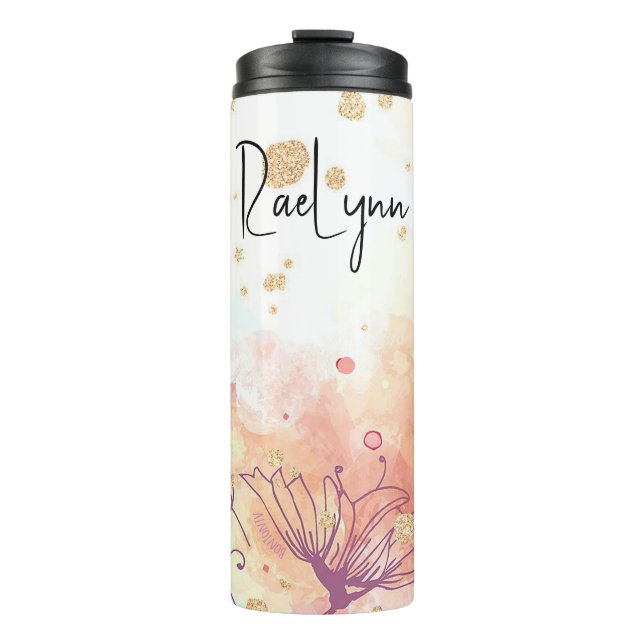 Personalized Aesthetic Background Thermal Tumbler (Front)