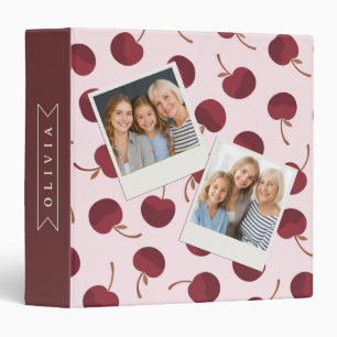 Personalized Aesthetic Cherry Pattern Name Gift Binder