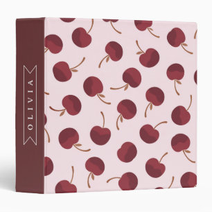 Personalized Aesthetic Cherry Pattern Name Gift Binder