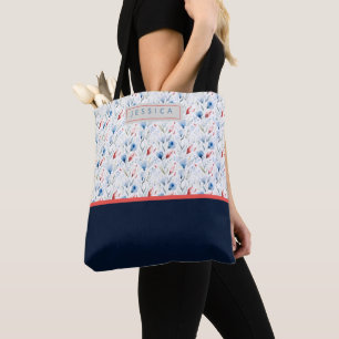 Personalized Aesthetic Patriotic Wildflowers Tote Bag