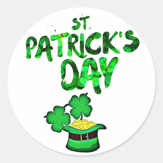 Personalized Aesthetic St. Patrick's Day Vsco Classic Round Sticker (Front)