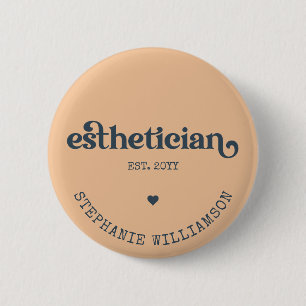 Personalized Aesthetician Cosmetologist Beautician 2 Inch Round Button